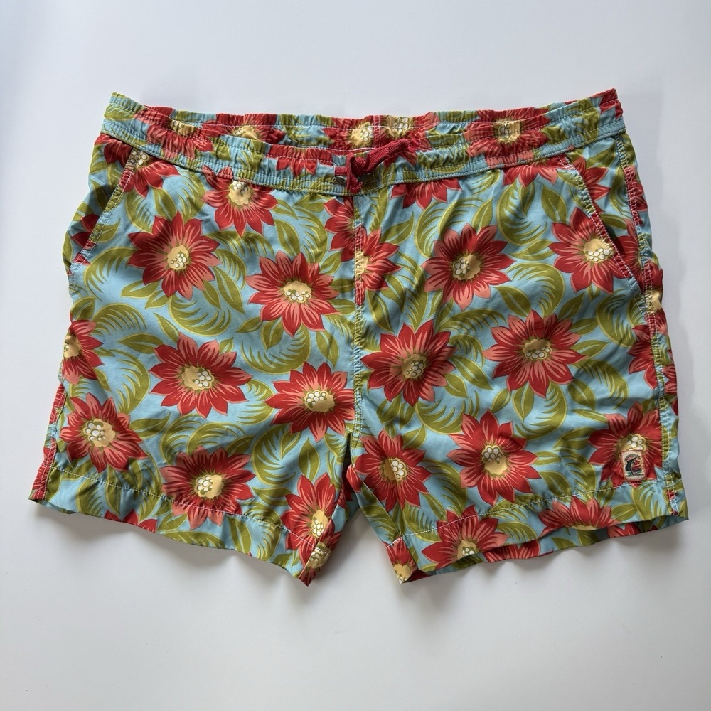 TOMMY BAHAMA Floral Lined Swim Trunks Mens 2XL 6" Inseam Tropical Hawaiian Short